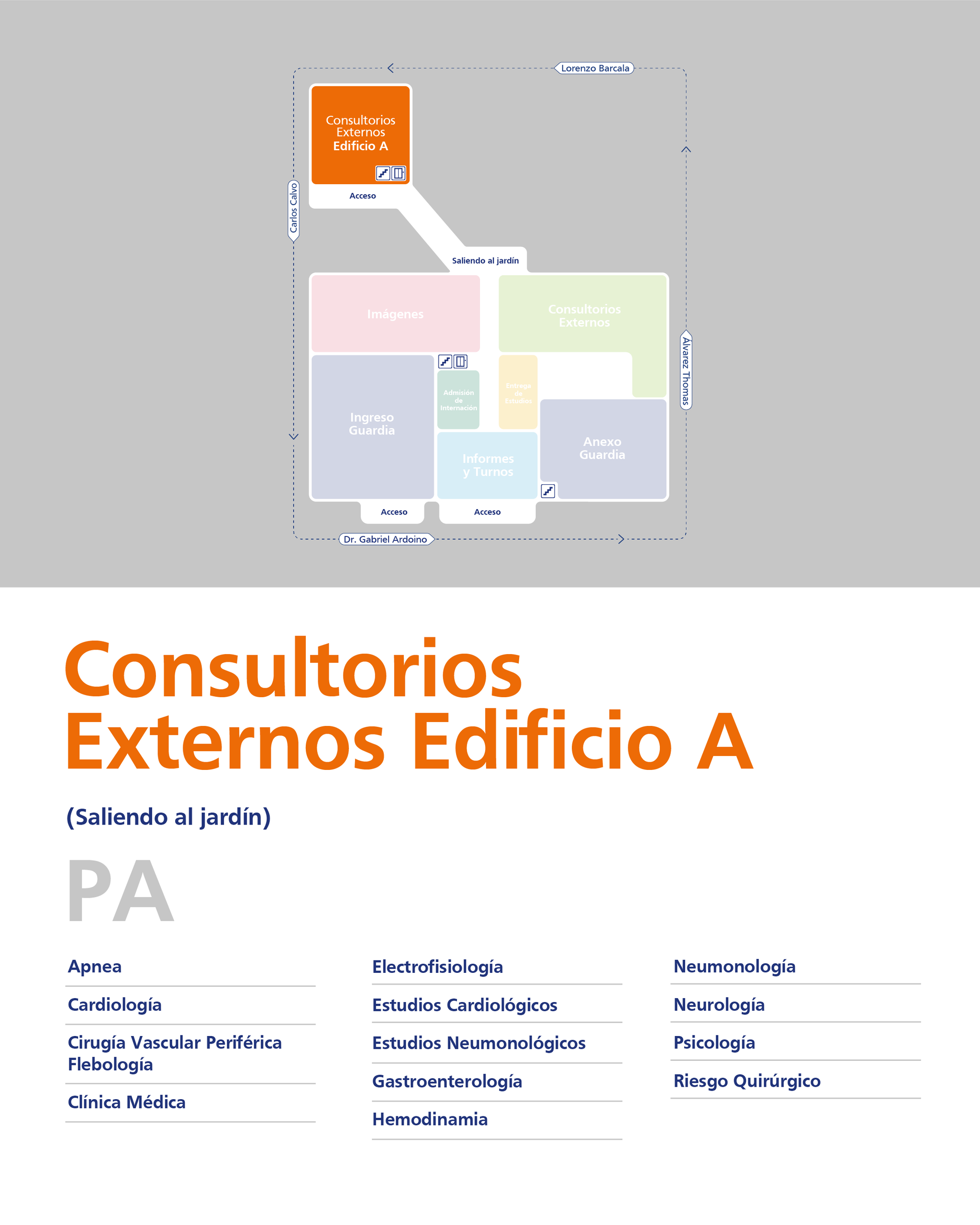Plano de consultorios externos, vista 5